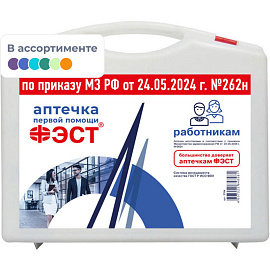 Аптечка первой помощи работникам ФЭСТ по приказу №262н с наполнителем (пластиковый футляр)