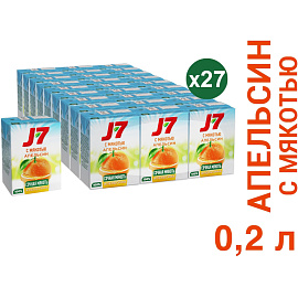 Сок J7 апельсиновый с мякотью 0.2 л