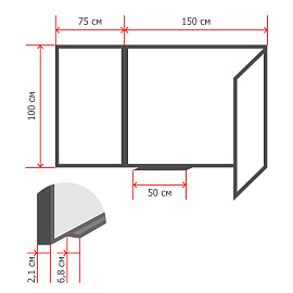 Доска магнитно-маркерная 100x300 см трехсекционная лаковая алюминиевая рама Attache