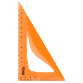 Треугольник 30°, 13см СТАММ, пластиковый, гибкий, прозрачный, оранжевый, европодвес
