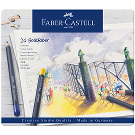 Карандаши цветные Faber-Castell Goldfaber 24 цвета в металлической упаковке