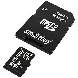 Карта памяти 32 ГБ microSDHC Smartbuy SB32GBSDCL10-01LE Class 10