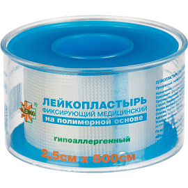 Пластырь фиксирующий Leiko Plaster 2.5x500 см полимерная основа