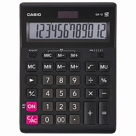 Калькулятор настольный Casio GR-12 12-разрядный черный 209х155х34 мм