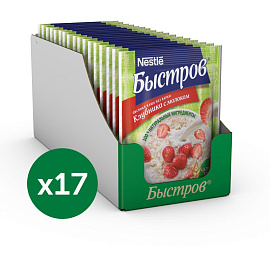 Каша Nestle Быстров овсяная клубника с молоком 17 штук по 40 г