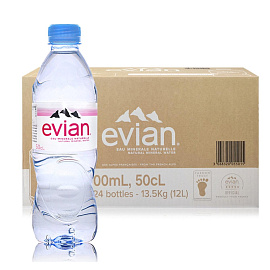 Вода минеральная Evian негазированная 0.5 л (24 штуки в упаковке)