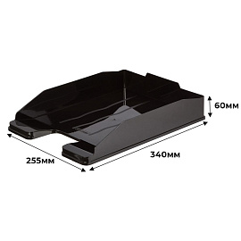 Лоток горизонтальный для бумаг Attache Economy пластиковый черный