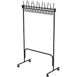 Вешалка гардеробная СКР на 22 персоны на колесах черная