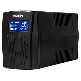 Источник бесперебойного питания SVEN Pro 650, 650VA (390W), 2 евророзетки, 2 розетки RJ45, SV-013844