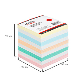 Блок для записей Attache Economy 90x90x90 мм разноцветный (плотность 65 г/кв.м)