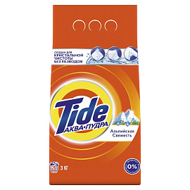 Порошок стиральный Tide Аква Пудра автомат Альпийская свежесть+ 3кг