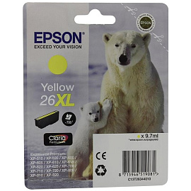 Картридж струйный Epson 26XL C13T26344012 желтый оригинальный повышенной емкости