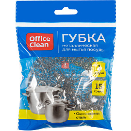 Губка для посуды OfficeClean, металлическая, 9*3см, 1шт.