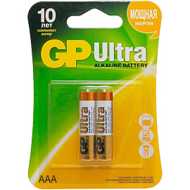 Батарейка ААА мизинчиковая GP Ultra (2 штуки в упаковке)