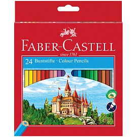 Карандаши цветные Faber-Castell Grip Eco Замок 24 цвета шестигранные