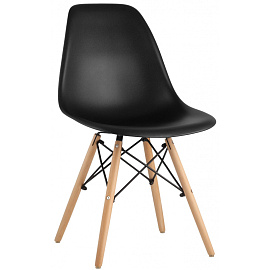 Стул обеденный Eames PP черный (пластик, массив дерева)