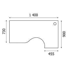 Стол эргономичный Easy One правый (груша ароза, 1400х900х743 мм)