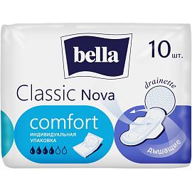 Прокладки женские гигиенические Bella Classic Nova Сomfort (10 штук в упаковке)