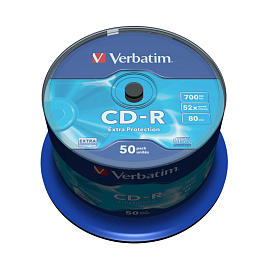 Диск CD-R Verbatim 700 МБ 52x cake box 43351 (50 штук в упаковке)