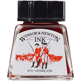 Тушь Winsor&Newton для рисования, киноварь, стекл. флакон 14мл