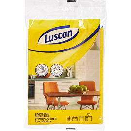 Салфетки хозяйственные Luscan вискоза 30x38 см 90 г/кв.м (3 штуки в упаковке)