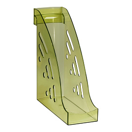 Лоток вертикальный для бумаг "Торнадо" (255х300 мм), ширина 95 мм, тонированный зеленый, ЛТ406
