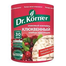 Хлебцы Dr.Korner Злаковый коктейль клюквенный пшеничные 100 г