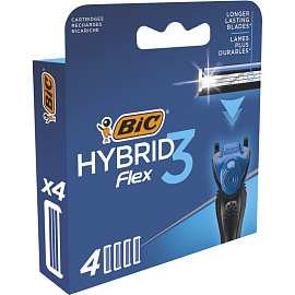 Сменные кассеты для бритья Bic Flex 3 Hybrid (4 штуки в упаковке)