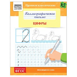 Прописи классические, А5 ТРИ СОВЫ "Каллиграфическое письмо. Цифры", 16стр.