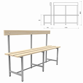 Скамья СТ-5 со спинкой (натуральный, 1500x395x860 мм)