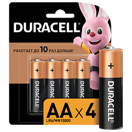 Батарейка АА пальчиковая Duracell (4 штуки в упаковке)