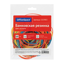 Банковская резинка 100г OfficeSpace, диаметр 60мм, ассорти, европодвес