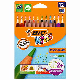 Карандаши цветные Bic Kids Evolution 12 цветов трехгранные