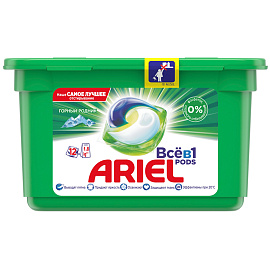 Капсулы для стирки Ariel Liquid Capsules Горный родник (12 штук в упаковке)