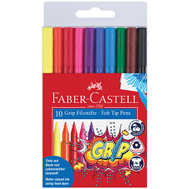 Фломастеры Faber-Castell Grip 10 цветов