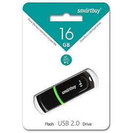 Флеш-диск 16 GB, SMARTBUY Paean, USB 2.0, черный, SB16GBPN-K