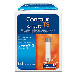 Тест-полоски для определения глюкозы Contour TS № 50