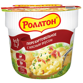 Картофельное пюре Роллтон мясное 40 г (24 штуки в упаковке)