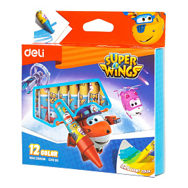 Мелки восковые Deli Super Wings круглые 12 цветов