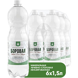 Вода минеральная Borovaya негазированная 1.5 л (6 штук в упаковке)