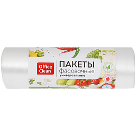 Пакеты фасовочные OfficeClean ПНД, 25*32см, 6мкм, рулон 100шт.