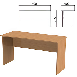 Стол прямой Эко (бук бавария, 1400х600х740 мм)