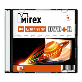 Диск DVD+R Mirex 4.7 ГБ 16x slim box UL130013A1S