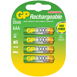 Аккумулятор GP AAA (HR03) 1000mAh 4BL